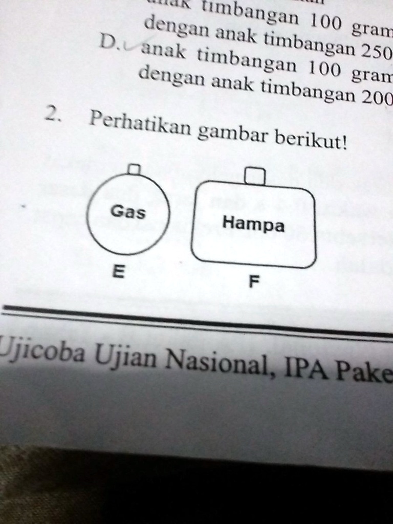 SOLVED: Jika Gas Dari Ruang E Dipindahkan Seluruhnya Ke Ruang F,maka ...