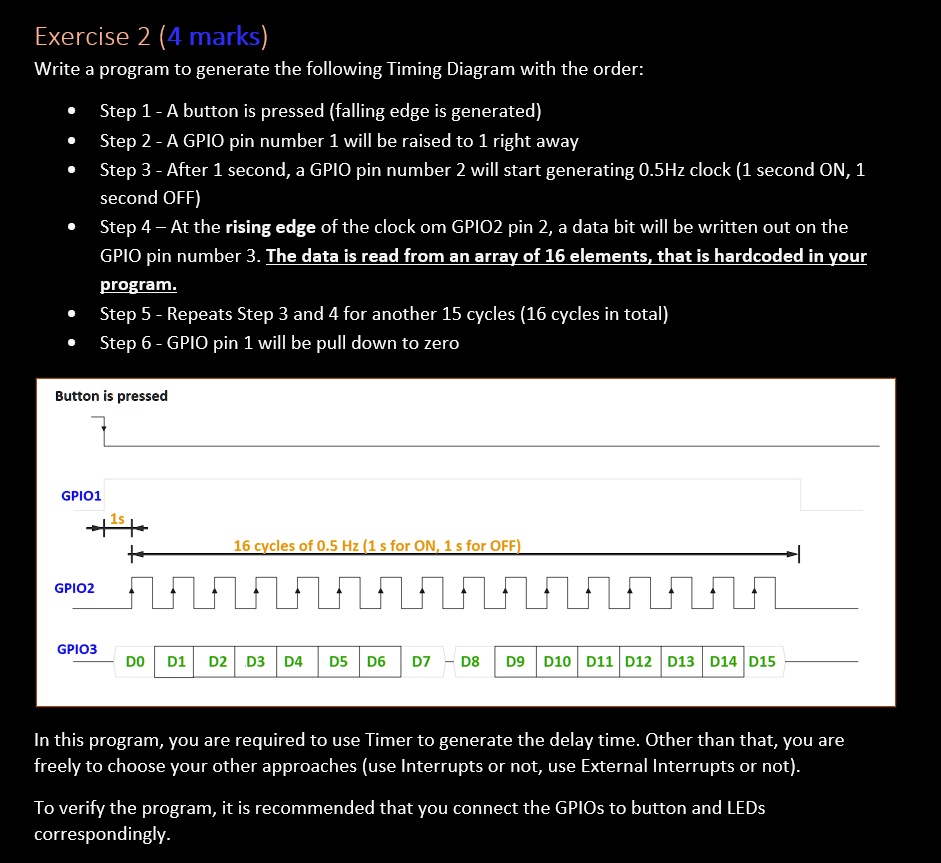 SOLVED: Exercise 2 (4 marks) Write a program to generate the following ...