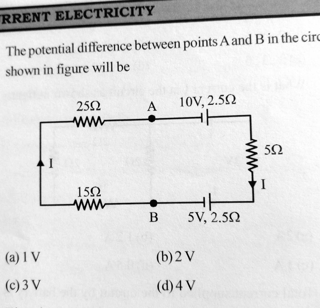 SOLVED: 'The Potential Difference Between Points A And B In The Circuit ...