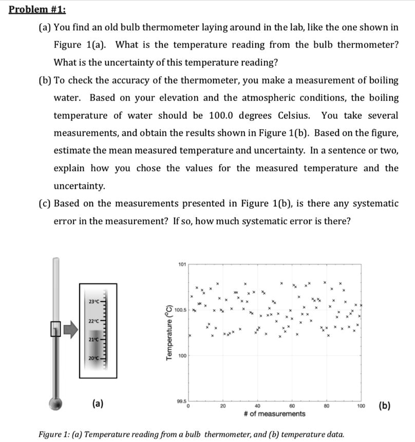 SOLVEDProblem L; (a) You find an old bulb thermometer laying around in the lab, like the one