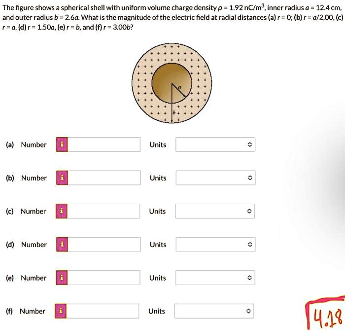 00b Shell SOLVED: Texts: 4.18P The figure shows a spherical shell with uniform ...