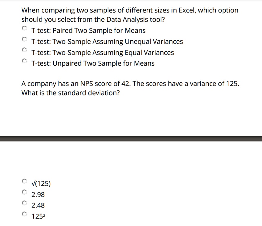 solved-when-comparing-two-samples-of-different-sizes-in-excel-which-option-should-you-select