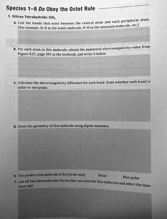 SOLVEDSpecies 18 Do Obey the Octet Rule Silicon