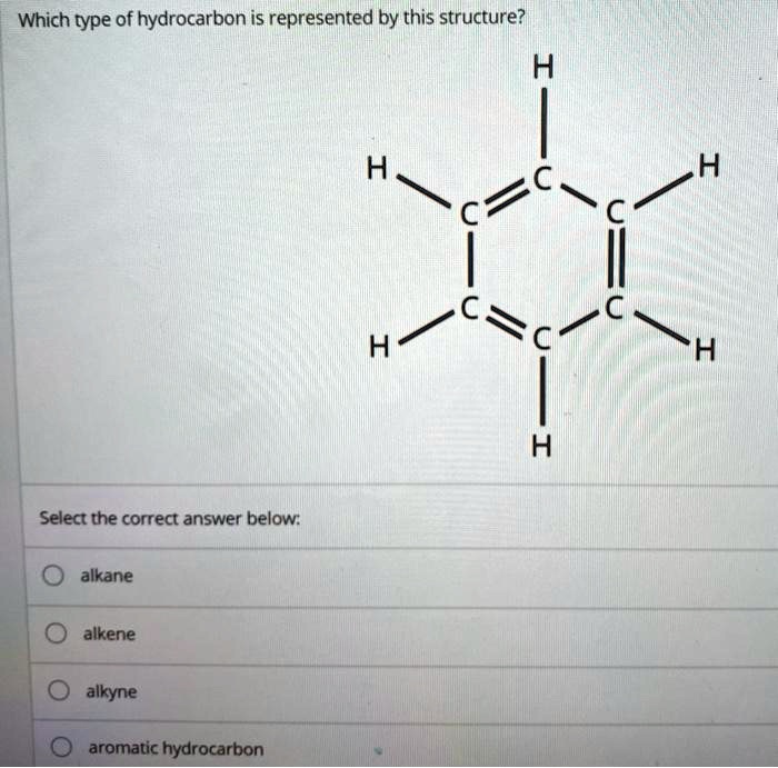 SOLVED Which type of hydrocarbon is represented by this structure? H