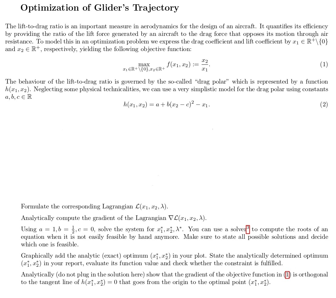 solved-optimization-of-glider-s-trajectory-the-lift-to-drag-ratio-is