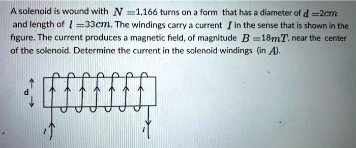 SOLVED: A solenoid is wound with N = 1,166 turns on a form that has a ...