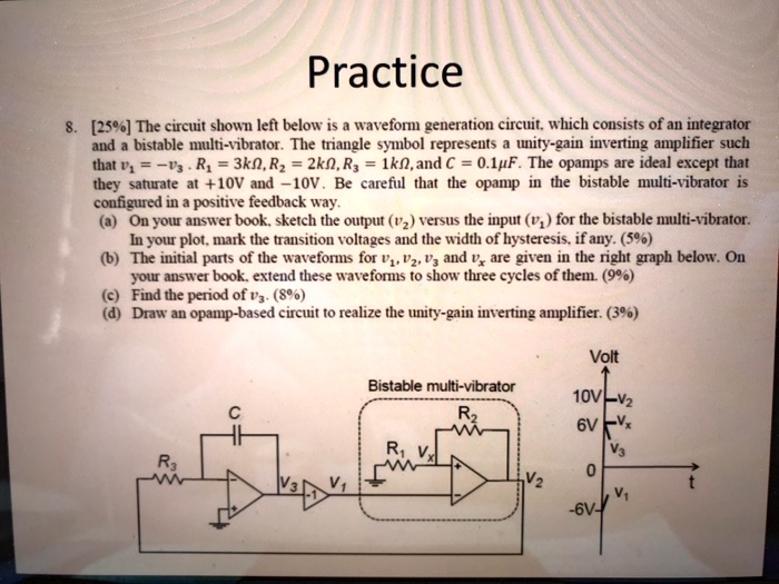 SOLVED: 8. [25%] The circuit shown on the left below is a waveform