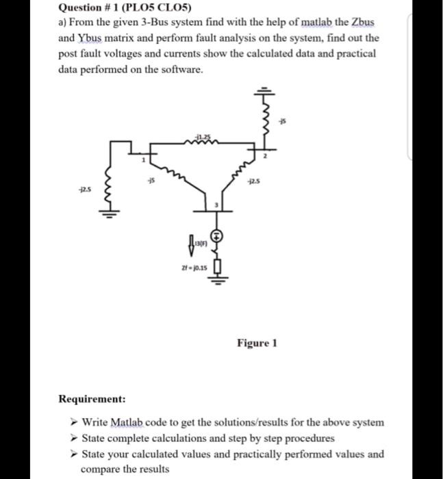 Solved Question 1 Plo5 Clo5 A From The Given 3 Bus System Find With