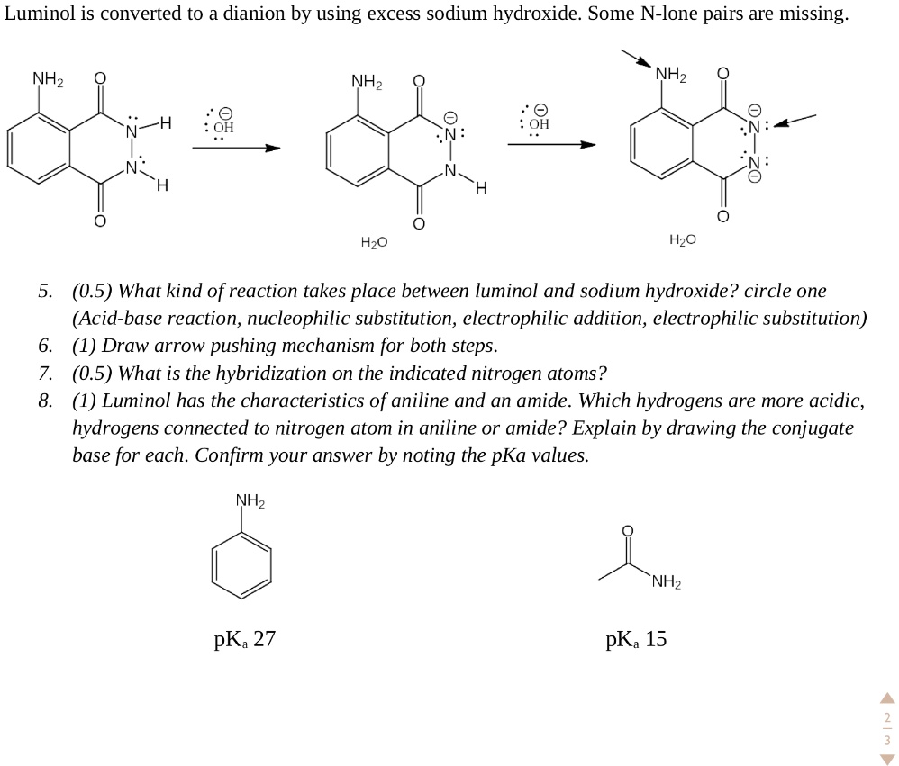 SOLVED Luminol is converted to a dianion by using excess sodium