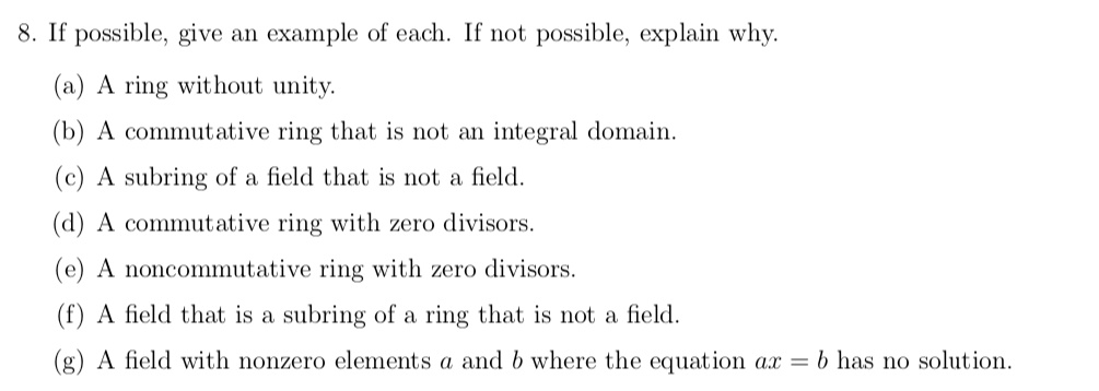Solved Let R be a ring that contains at least one non-zero | Chegg.com