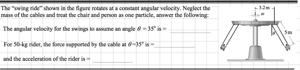 The s̈wing rides̈hown in the figure rotates at a constant angular ...