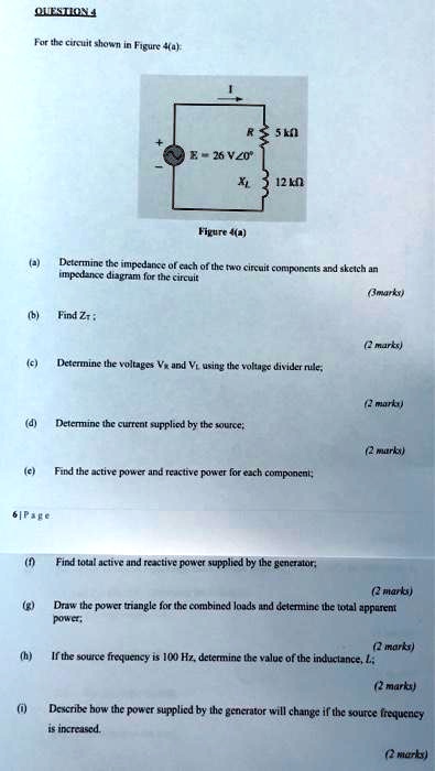 SOLVED: Question 4 For the circuit shown in Figure 4a: RS = 5kÎ© V ...