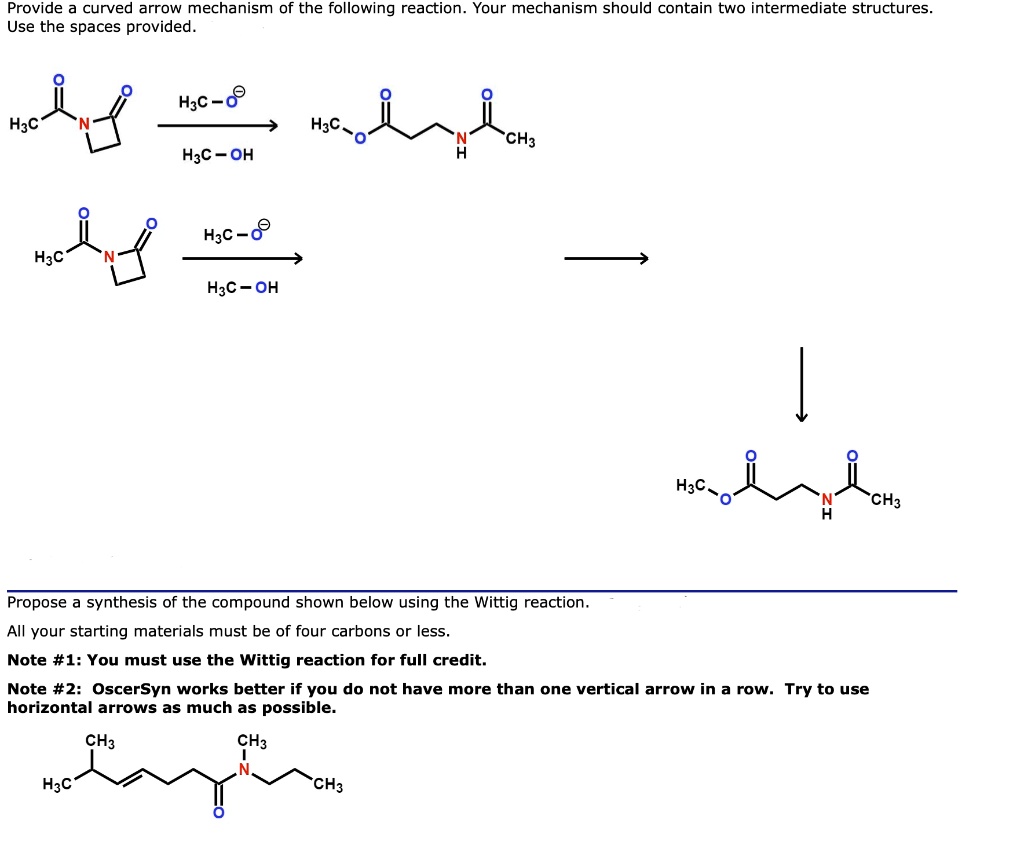 provide curved arrow mechanism of the following reaction your mechanism ...
