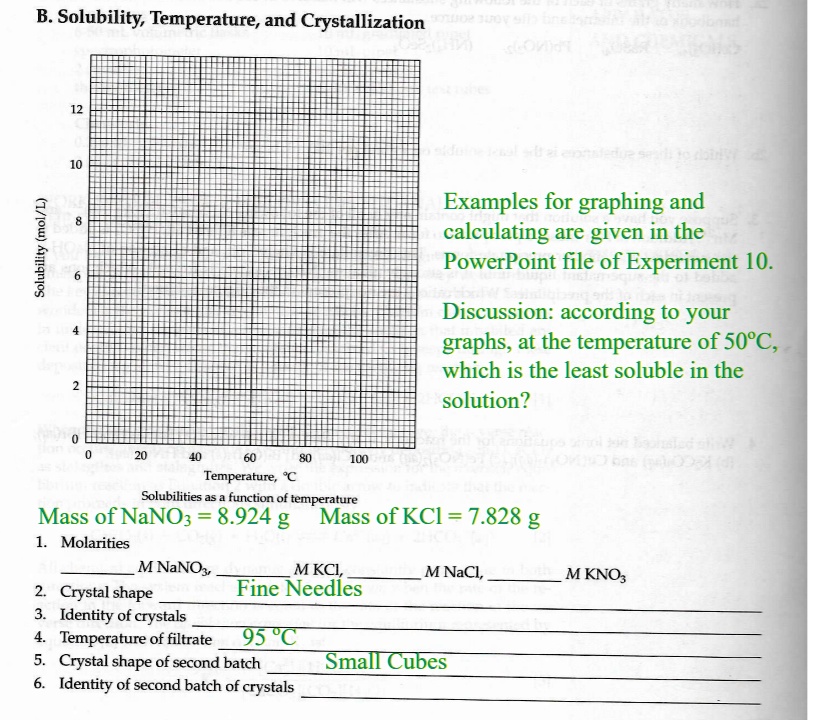 SOLVED Solubility Temperature, and Crystallization Examples for