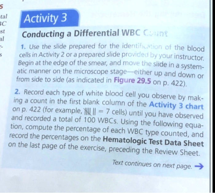 Activity 3 Conducting a Differential WBC Count 1. Use the slide ...
