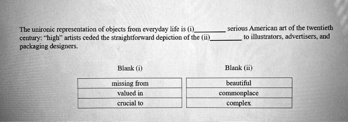 The unironic representation of objects from everyday life is (i ...