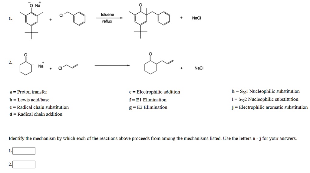 SOLVED: Toluene Reflux NaCl NaCl Proton Transfer E = Electrophilic ...