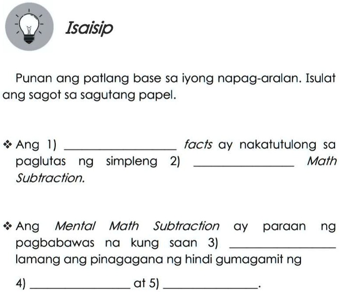 Solved Sana Matulungan Yung Po Ako Isaisip Punan Ang Patlang Base Sa Iyong Napag Aralan Isulat 6383