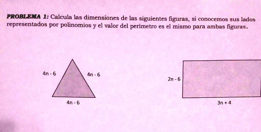 SOLVED: calcula las dimensiones de las siguientes figuras PROBLEMA 1 ...