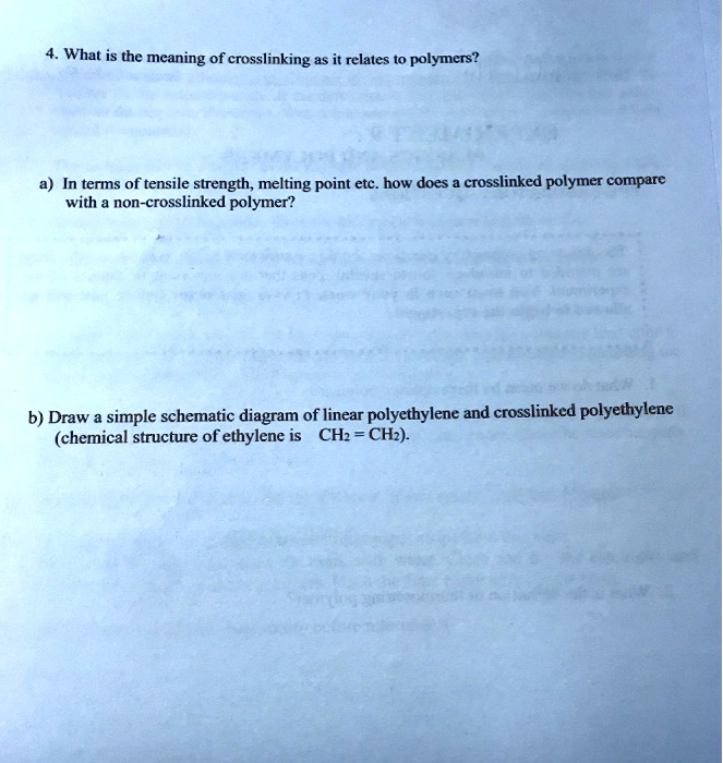 SOLVED: What is the meaning of crosslinking as it relates to polymers