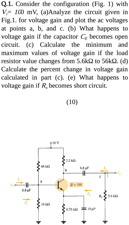 SOLVED: Rs = 100 Ohms Q.1. Consider The Configuration (Fig: 1) With V ...