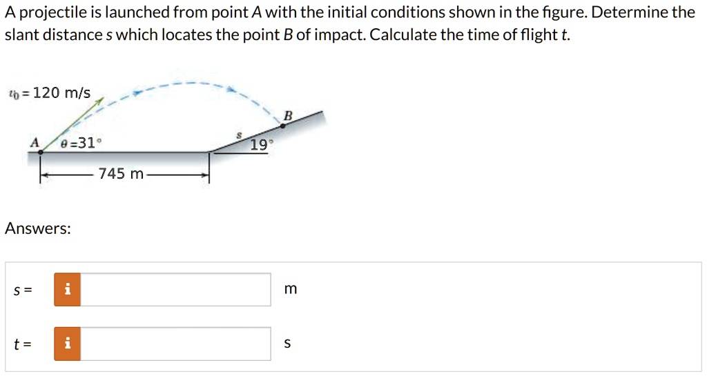 [GET ANSWER] a projectile is launched from point a with the initial ...