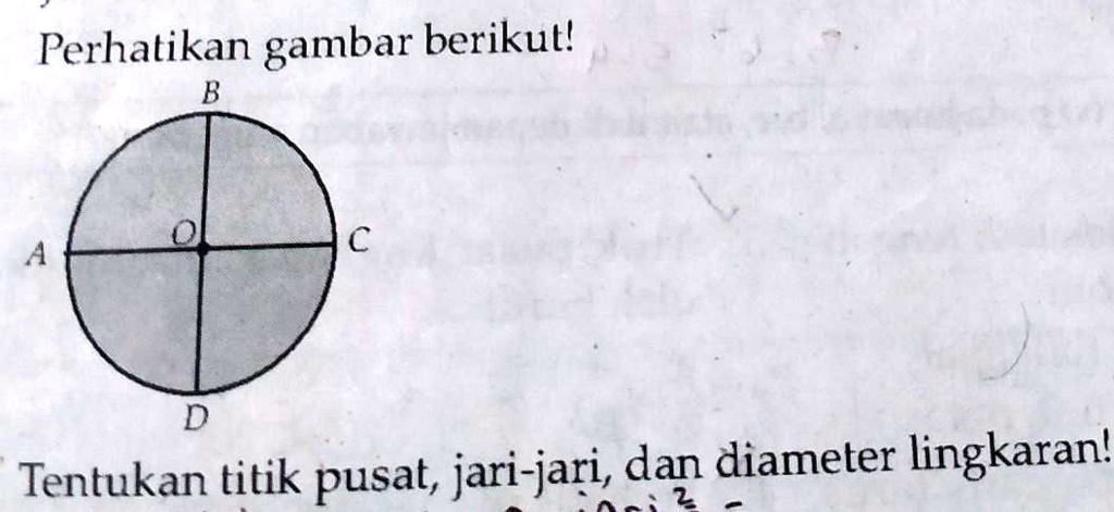 SOLVED: Perhatikan Gambar Berikut!Tentukan Titik Pusat, Jari-jari, Dan ...