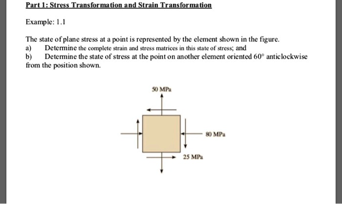 SOLVED: Example 1.1 The state of plane stress at a point is represented ...