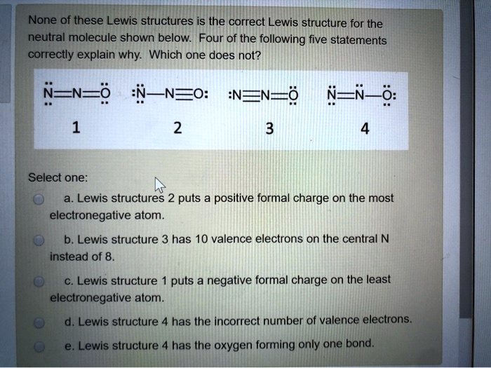 SOLVED: None of these Lewis structures is the correct Lewis structure ...