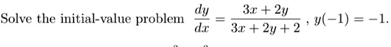 dy solve the initial value problem dx 3v 2y 9 1 1 31 2y 2 46207
