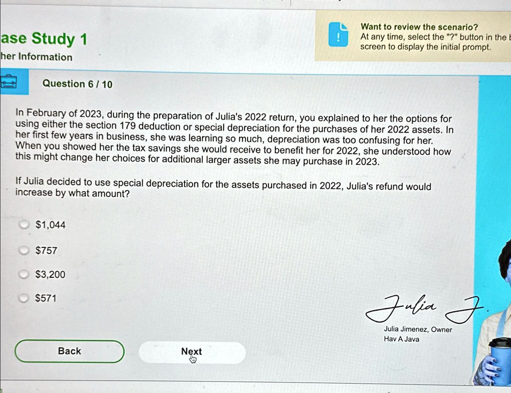 ase study 1 want to review the scenario at any time select the button ...