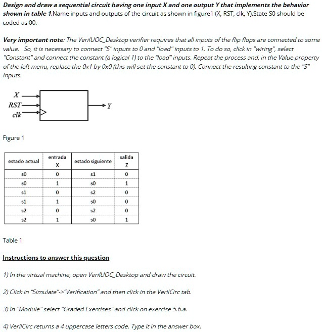 design and draw a sequential circuit having one input x and one output ...