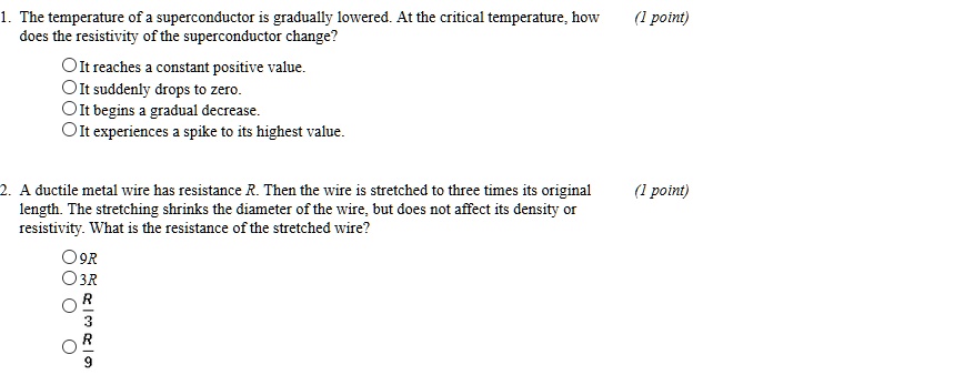 SOLVED: The temperature of a superconductor is gradually lowered. At ...