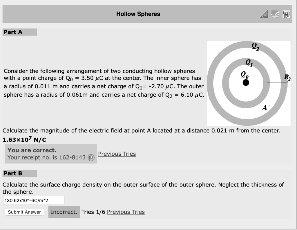 SOLVED Hollow Spheres Part A 0z Consider the following arrangement of