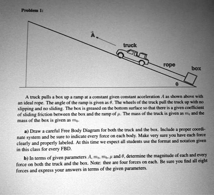 SOLVED: Truck Rope Box A truck pulls 2 | box up a ramp at a constant ...
