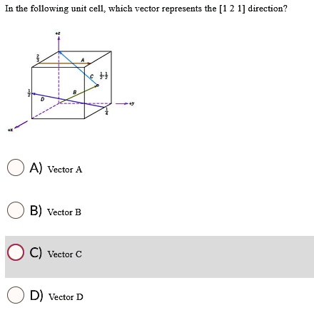 SOLVED: In The Following Unit Cell, Which Vector Represents The [1 2 1 ...