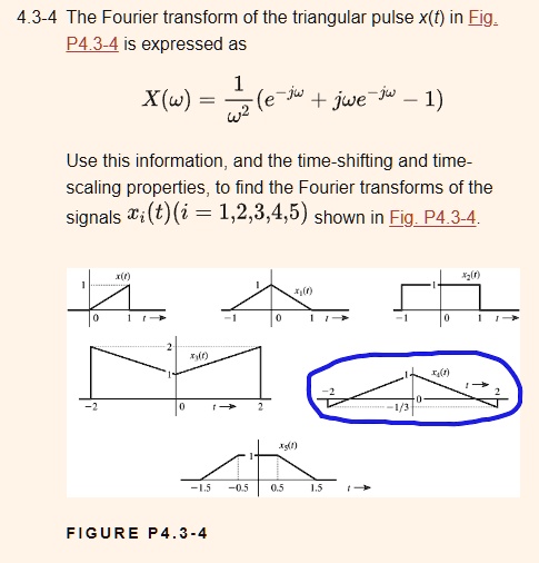 Triangular Transform Unit 4.3-4 The Fourier transform of the triangular pulse x(t) in Fig. P4.3-4 ...