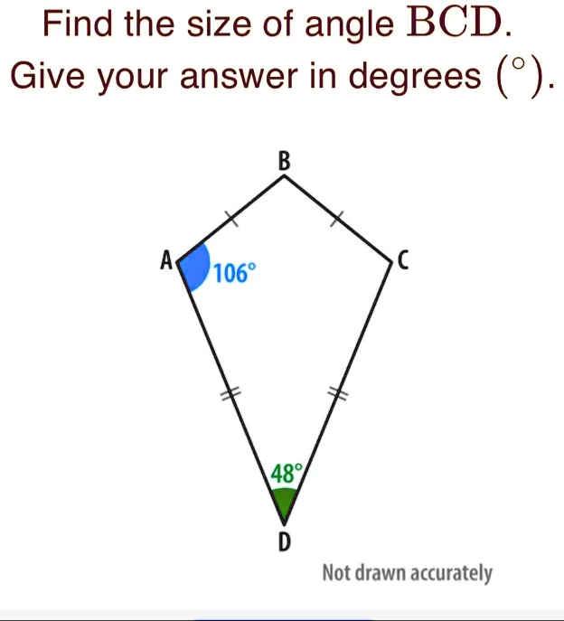 SOLVED: Find the size of angle BCD. Give your answer in degrees (0 ...