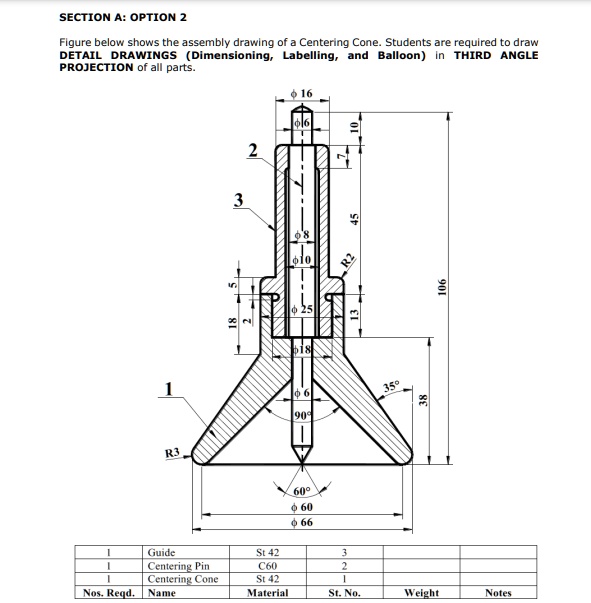 SECTION A: OPTION 2 Figure below shows the assembly drawing of a ...