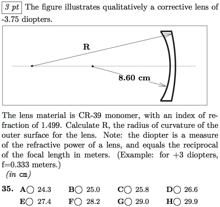 SOLVED The figure illustrates qualitatively a corrective lens of 3.75