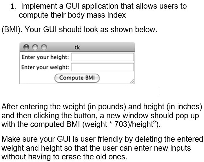 SOLVED: Implement a GUI application that allows users to compute their ...