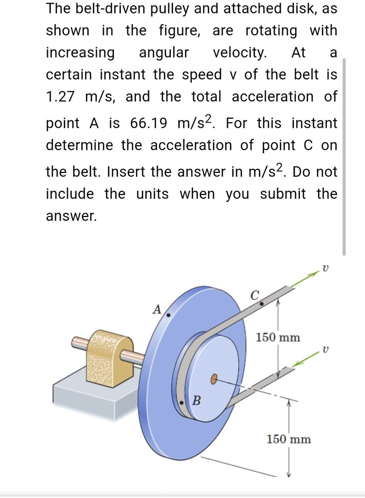 SOLVED The beltdriven pulley and attached disk, as shown in the