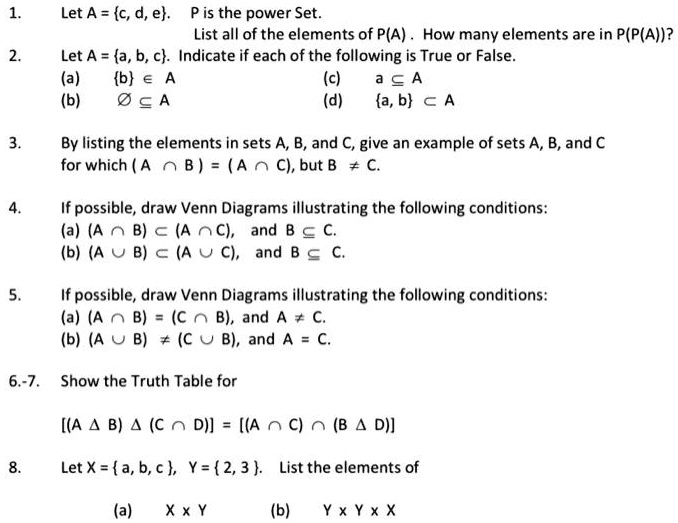 SOLVED Let A c d e Pis the power Set List all of the elements