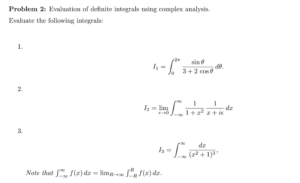 Solved Problem 2 Evaluation Of Definite Integrals Using Complex