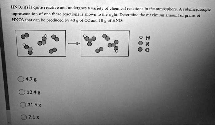 HNO2(g) is quite reactive and undergoes a variety of chemical reactions ...