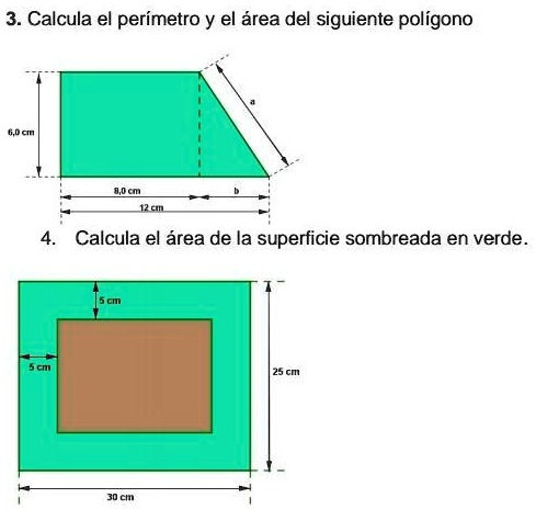 SOLVED: calcula el perimetro y el area del siguiente poligono calcula ...