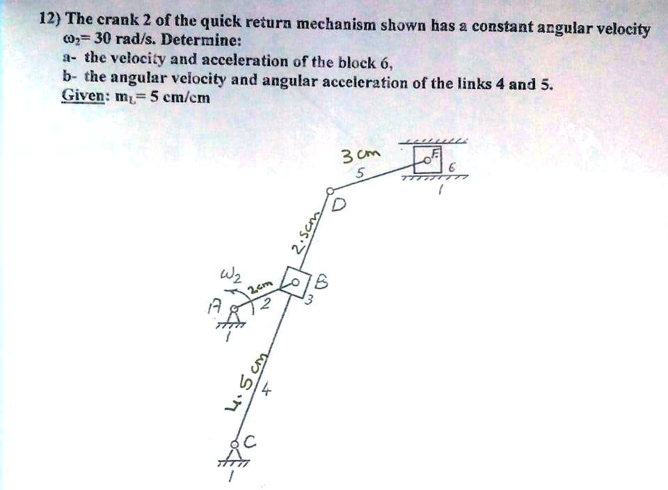 The crank 2 of the quick return mechanism shown has a constant angular ...
