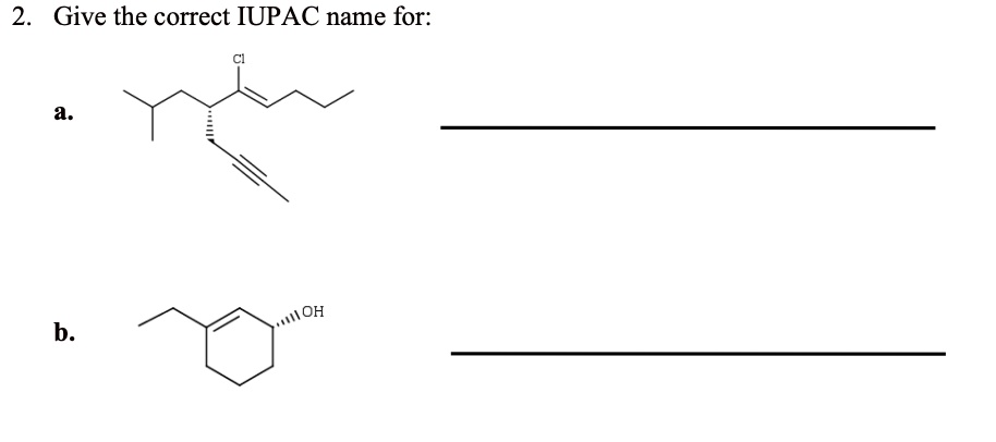 2 give the correct iupac name for oh b 15768