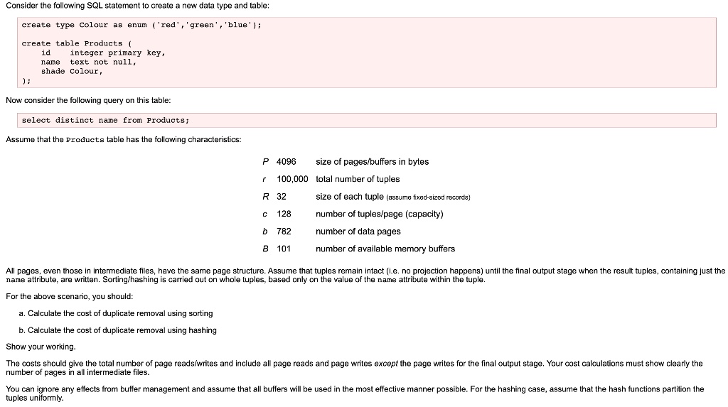 SOLVED: Consider the following SQL statement to create a new data type ...
