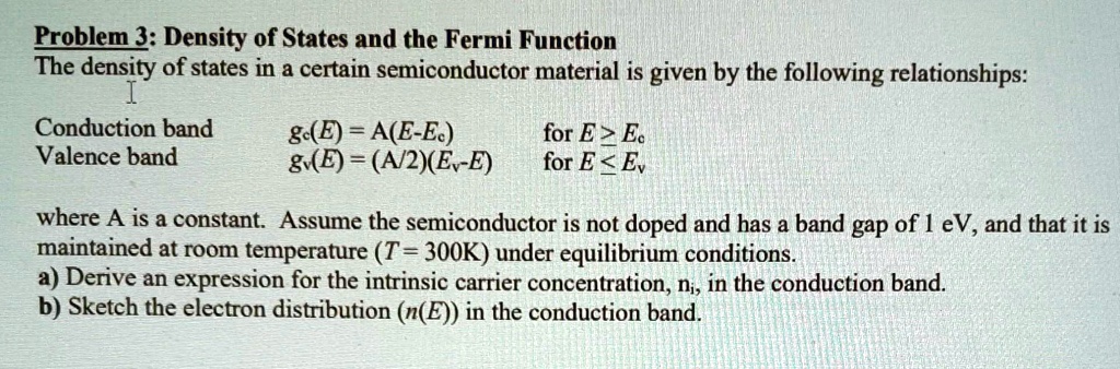SOLVED: Problem 3: Density of States and the Fermi Function The density ...